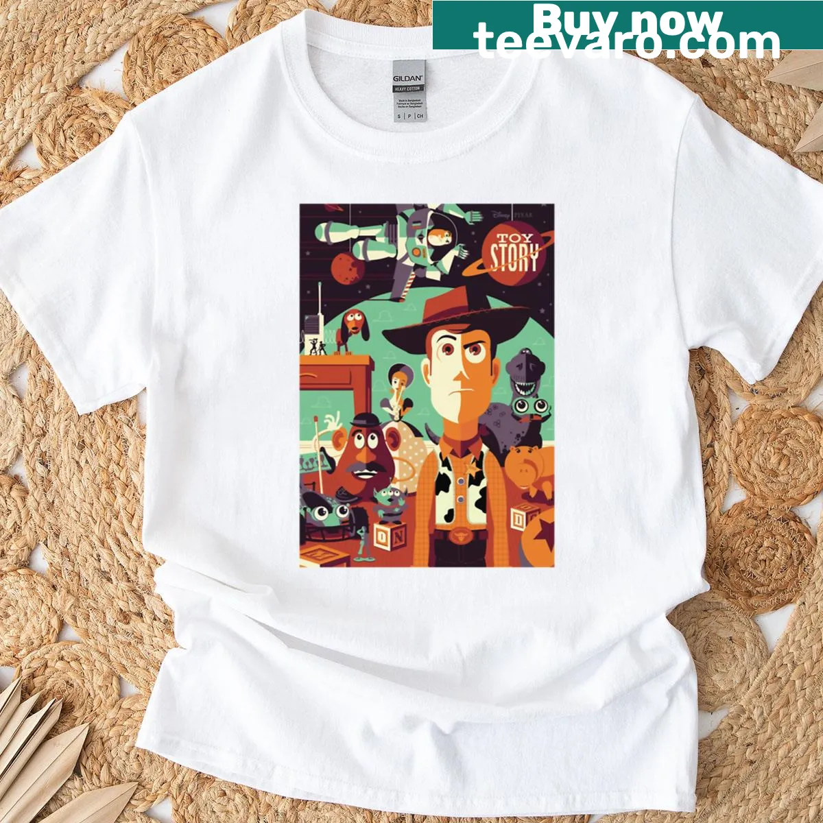 Whimsical illustration of a man with imaginative friends. — on a men's t-shirt