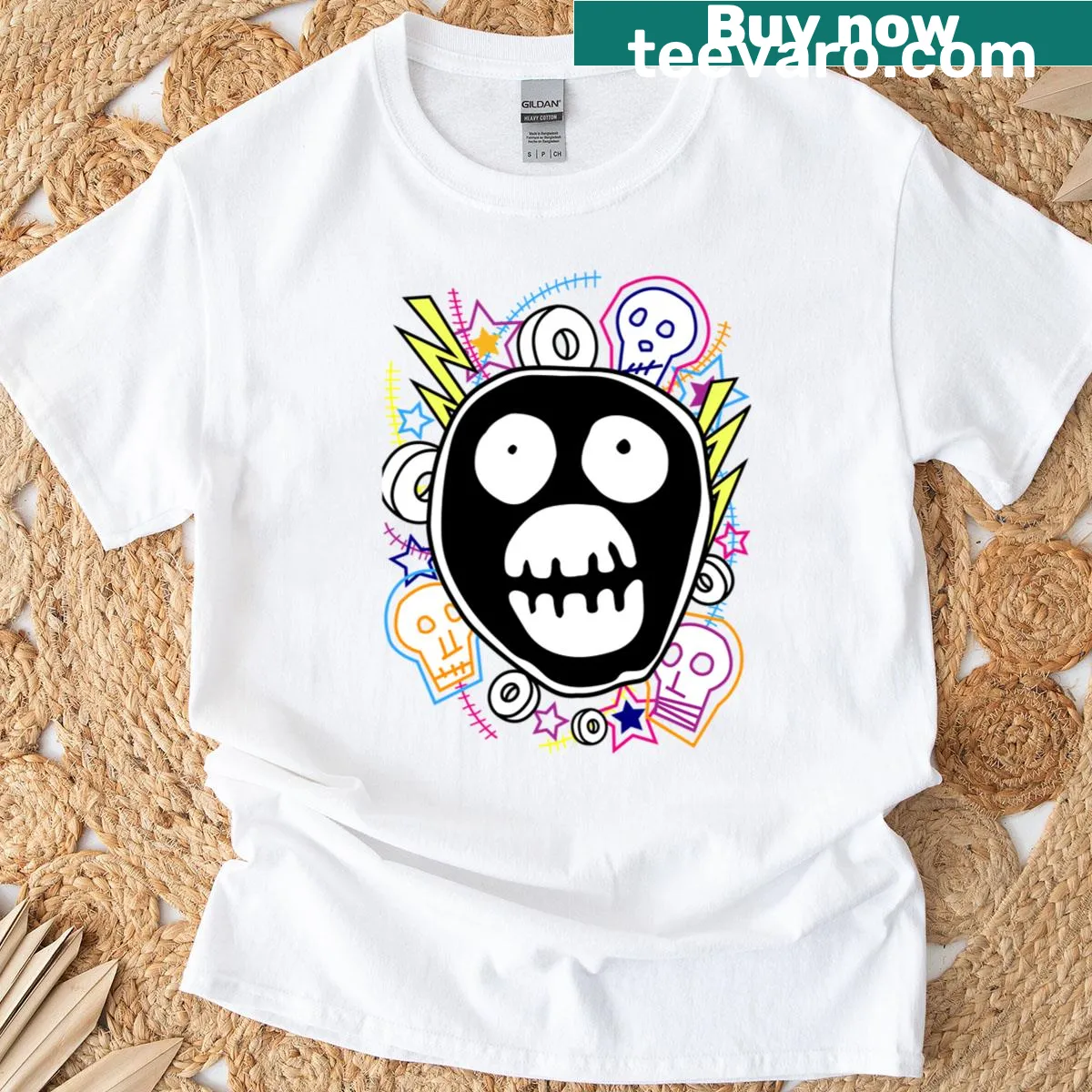 T-shirt featuring The Mighty Boosh logo in a simple design — on a men's t-shirt