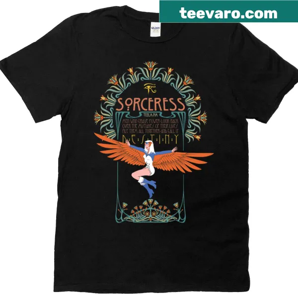Art Nouveau Teela-na graphic T-shirt featuring a sorceress design