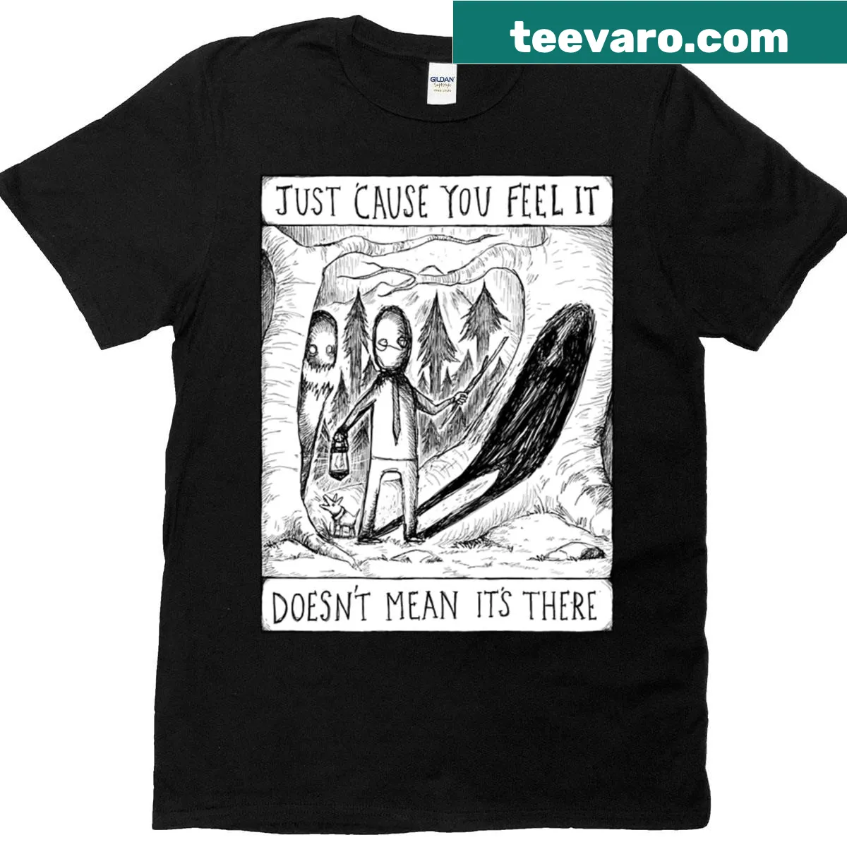 Illustrated lyrics from 'There There' on a stylish T-shirt — on a men's t-shirt