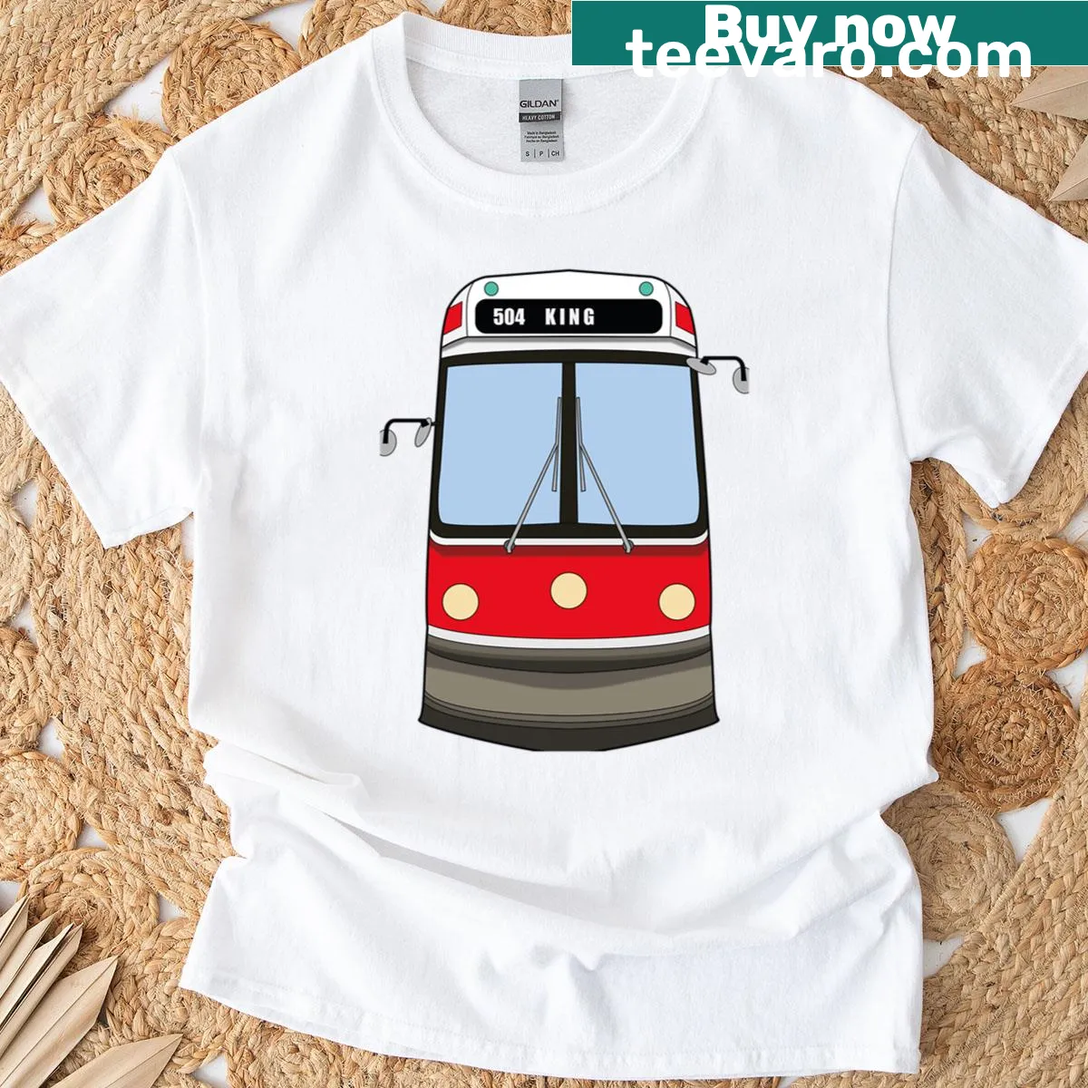 Illustration of Toronto TTC streetcar t-shirt — on a men's t-shirt