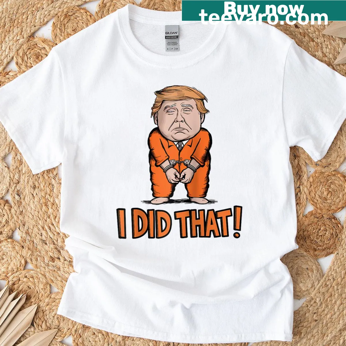 Illustrated raglan baseball tee with a humorous political slogan — on a men's t-shirt