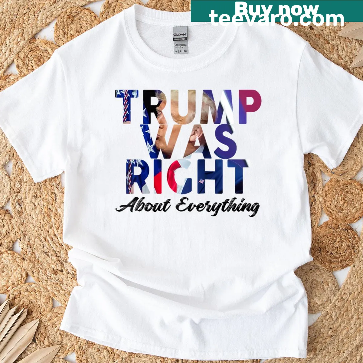 Bold typography Trump was right about everything raglan tee — on a men's t-shirt