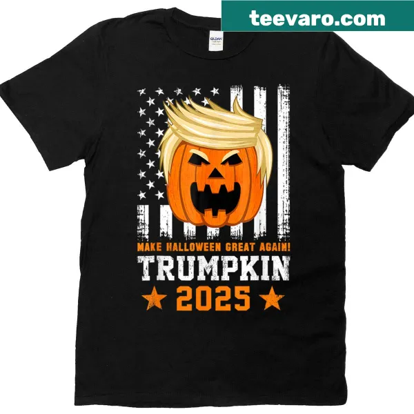 Vintage-style Halloween t-shirt featuring Trumpkin design