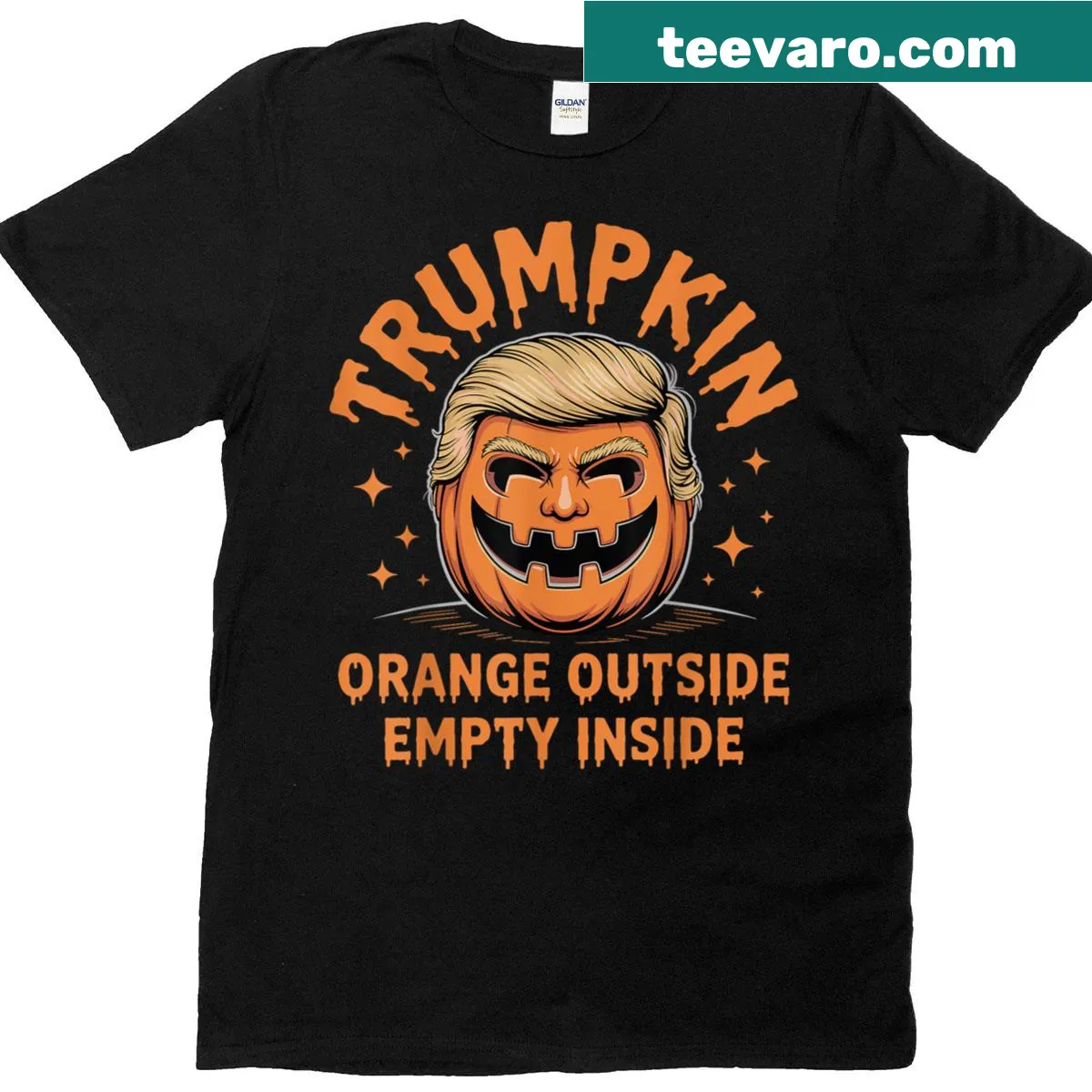 Funny Halloween t-shirt featuring a humorous political slogan — on a men's t-shirt