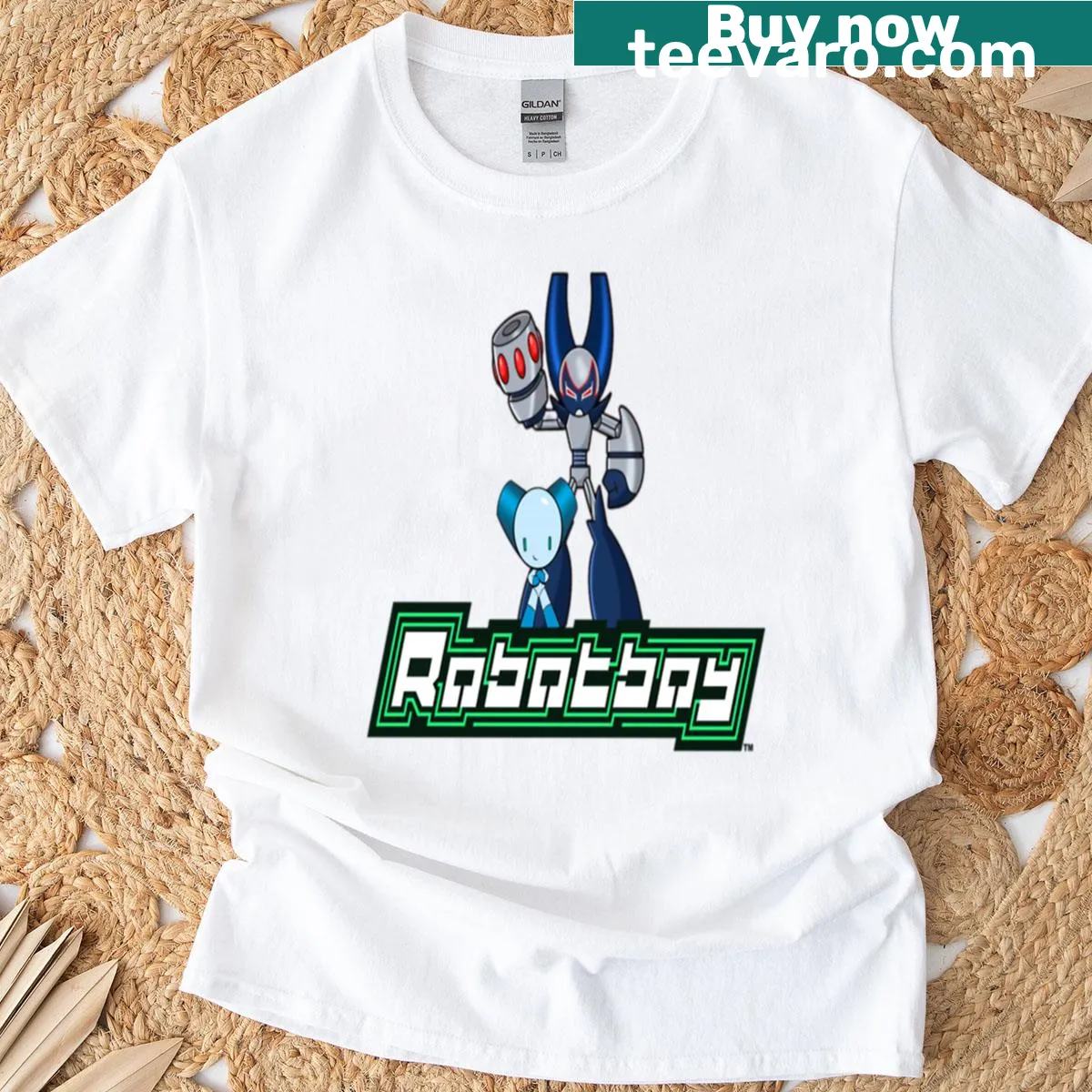Cartoon robot design on Ultimate Robot Boy T-shirt — on a men's t-shirt