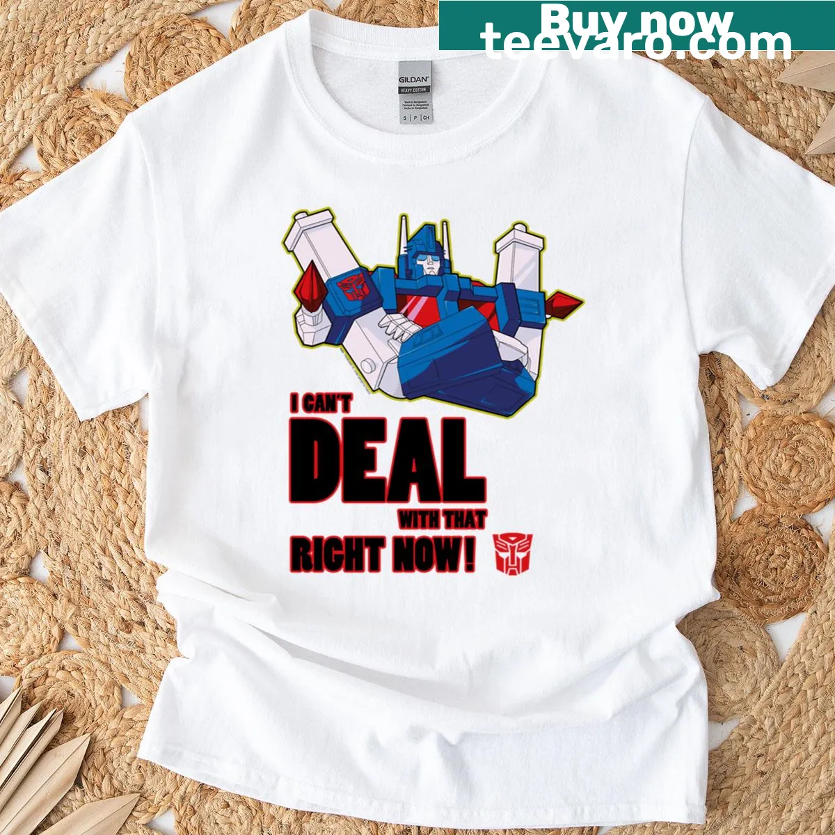 Ultra Magnus graphic on a Transformers-themed t-shirt — on a men's t-shirt