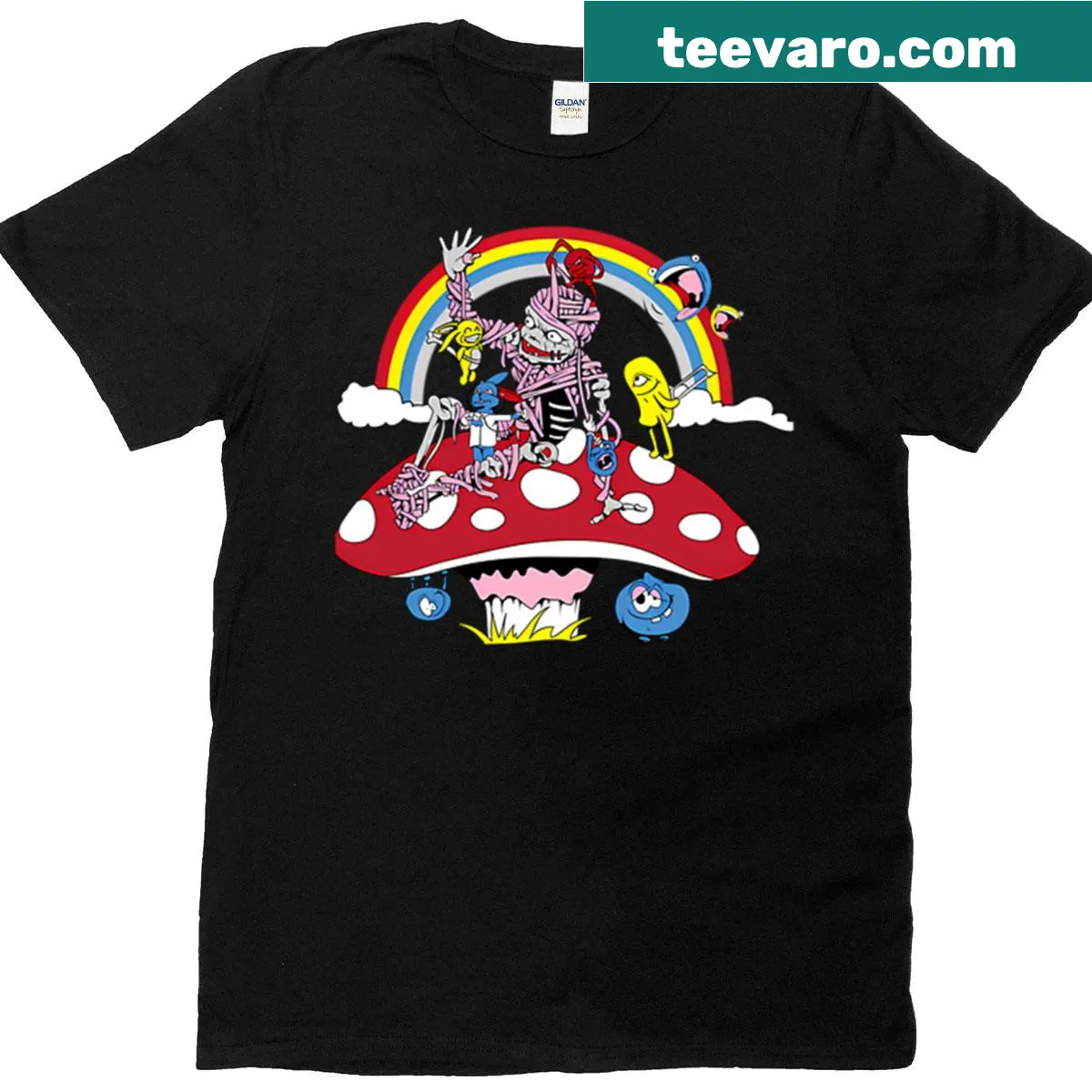 Oversized t-shirt with rainbow illustration — on a men's t-shirt