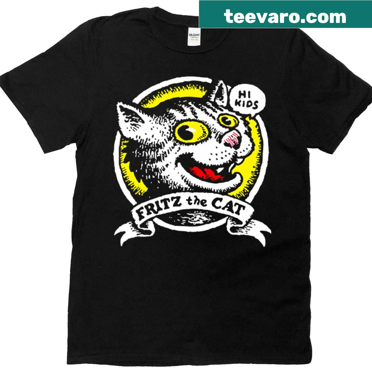 Vintage-style tee celebrating animated black comedy films — on a men's t-shirt