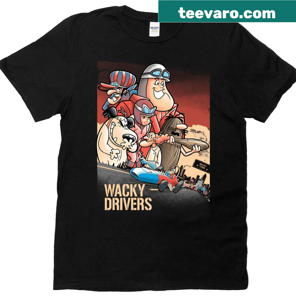 Vintage cartoon and movie themed shirt with classic design — on a men's t-shirt