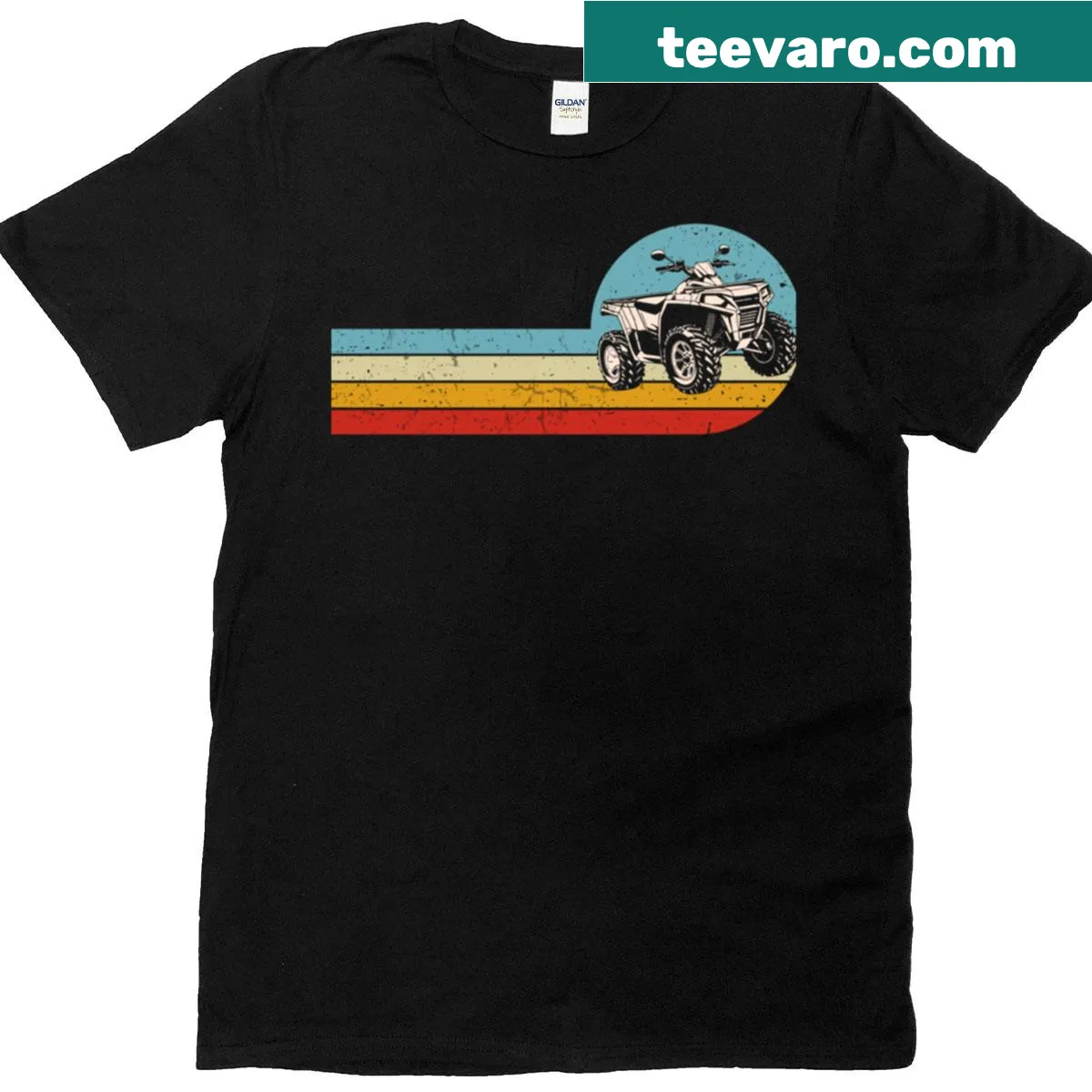Vintage quad bike graphic on a retro-style t-shirt — on a men's t-shirt
