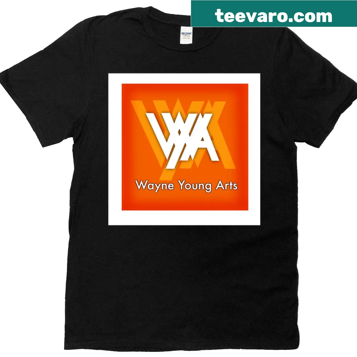Stylish t-shirt featuring the Wayne Young Arts 2025 logo — on a men's t-shirt