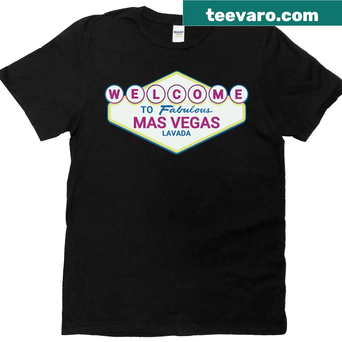 Vintage style Las Vegas welcome sign T-shirt with distressed graphic — on a men's t-shirt