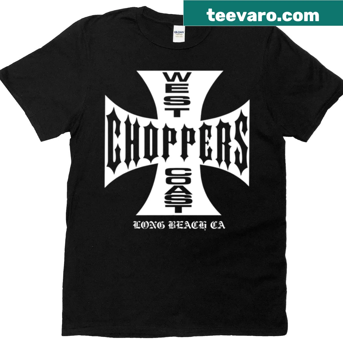 West Coast Choppers T-shirt with motorcycle graphic — on a men's t-shirt