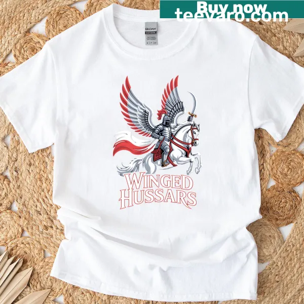 Polish pride T-shirt featuring winged hussar design