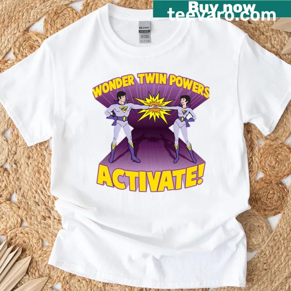Oversized Wonder Twin Powers t-shirt with cartoon graphics