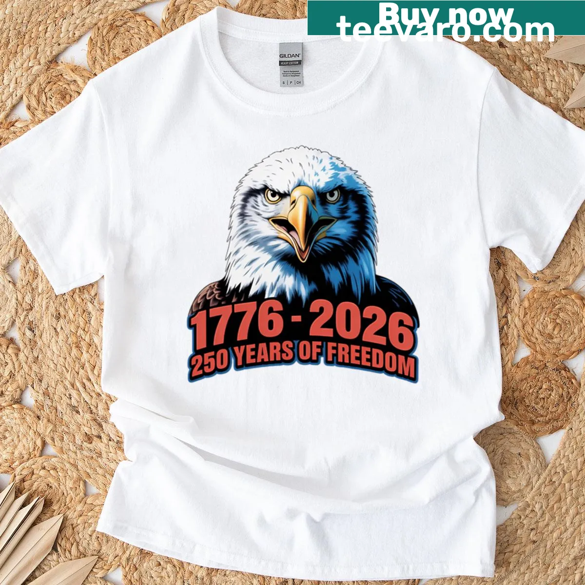 Patriotic eagle head design shirt for freedom anniversaries — on a men's t-shirt