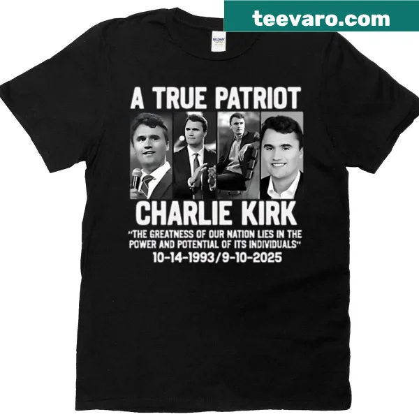 Charlie Kirk memorial t-shirt with tribute message