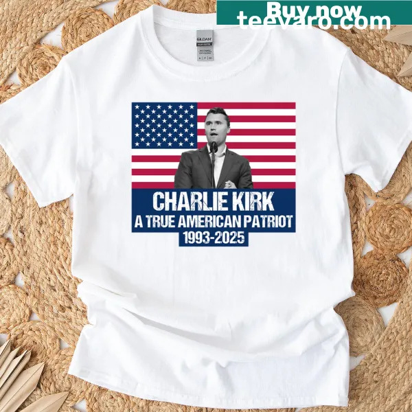 Tribute T-shirt with text honoring Charlie Kirk