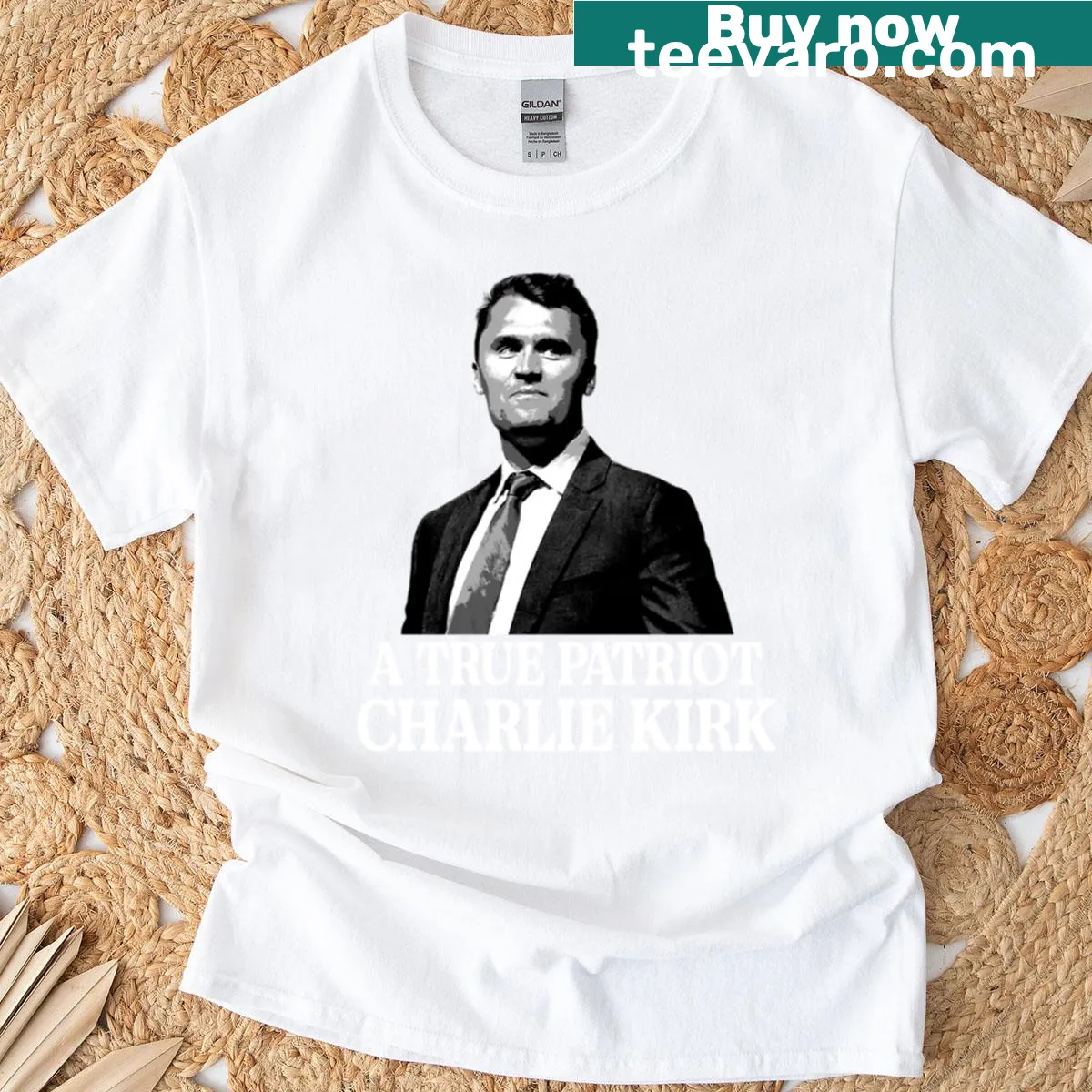 Tribute T-shirt with RIP for Charlie Kirk — on a men's t-shirt