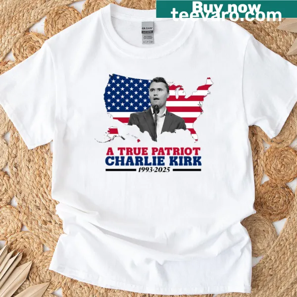 T-shirt with 'Rest In Peace Charlie Kirk' in bold text