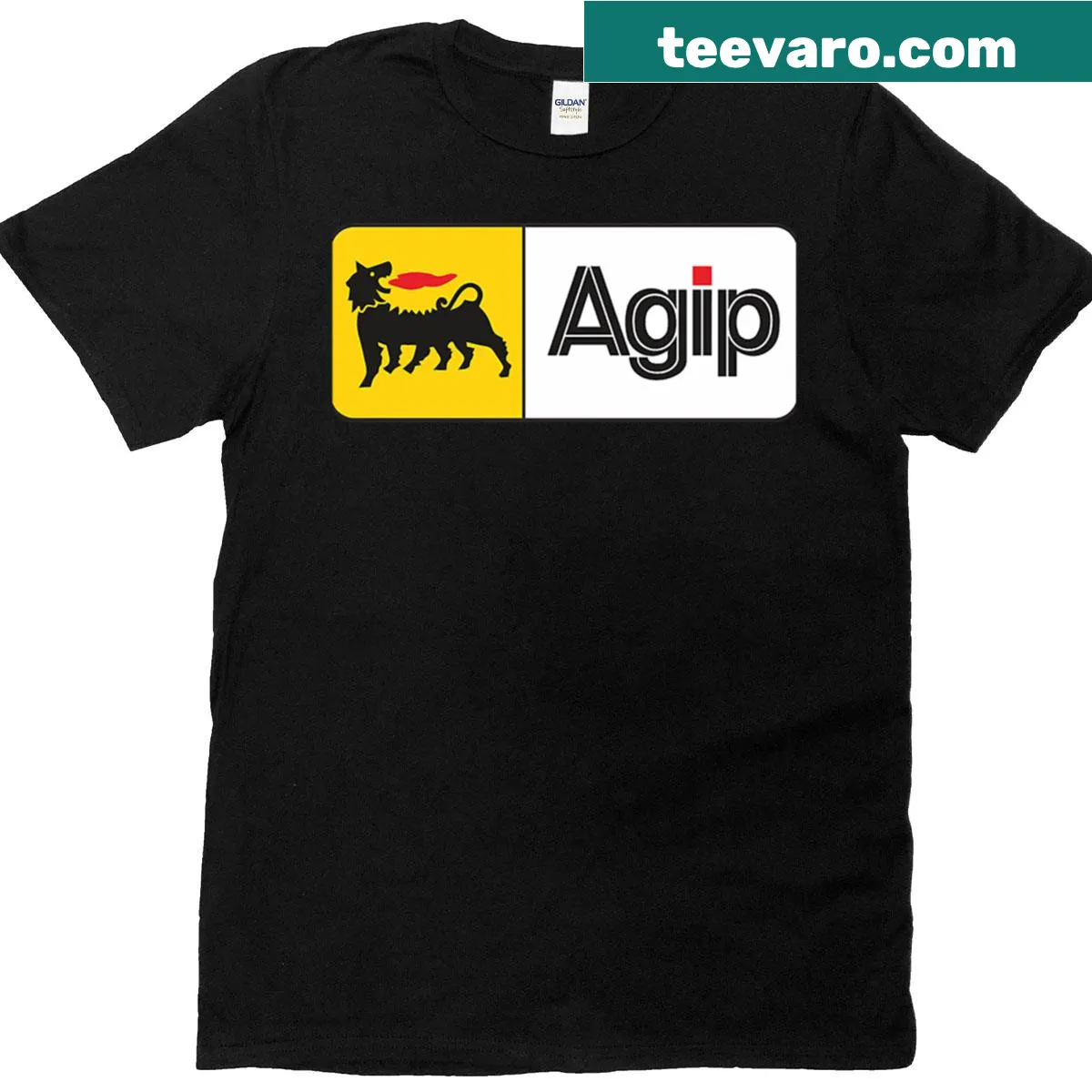 Agip logo printed on a classic t-shirt — on a men's t-shirt
