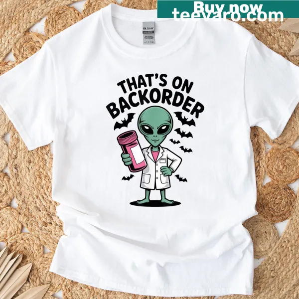 Funny Alien Pharmacy Tech Halloween shirt design