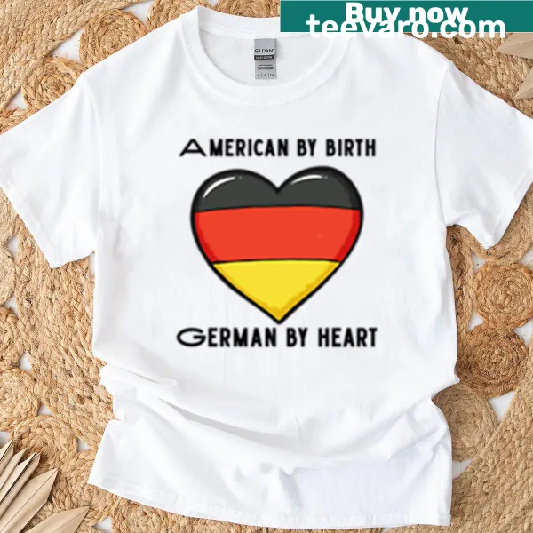 Text design celebrating American and German heritage on T-shirt