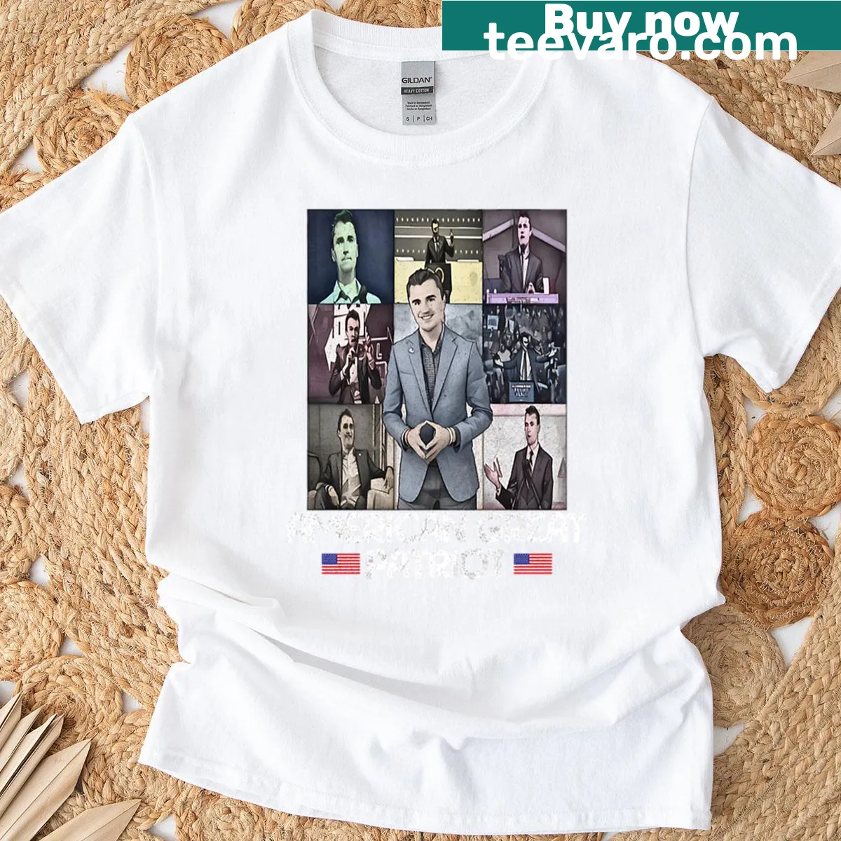 Patriotic T-shirt with a message honoring American values — on a men's t-shirt