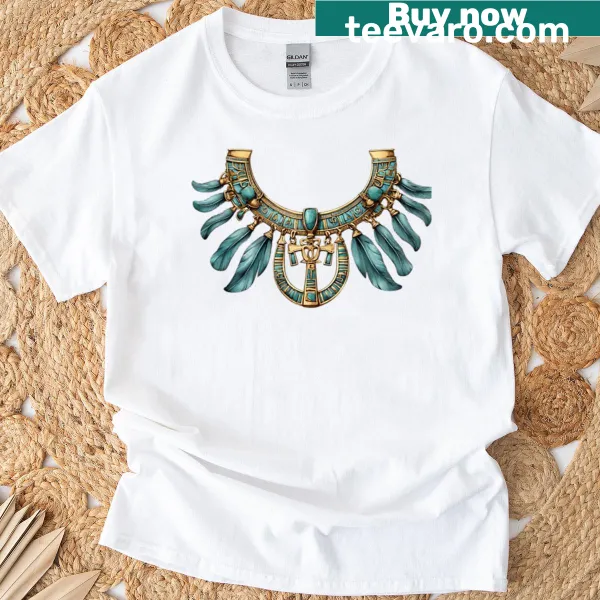 Illustration of an ankh pendant symbol on T-shirt