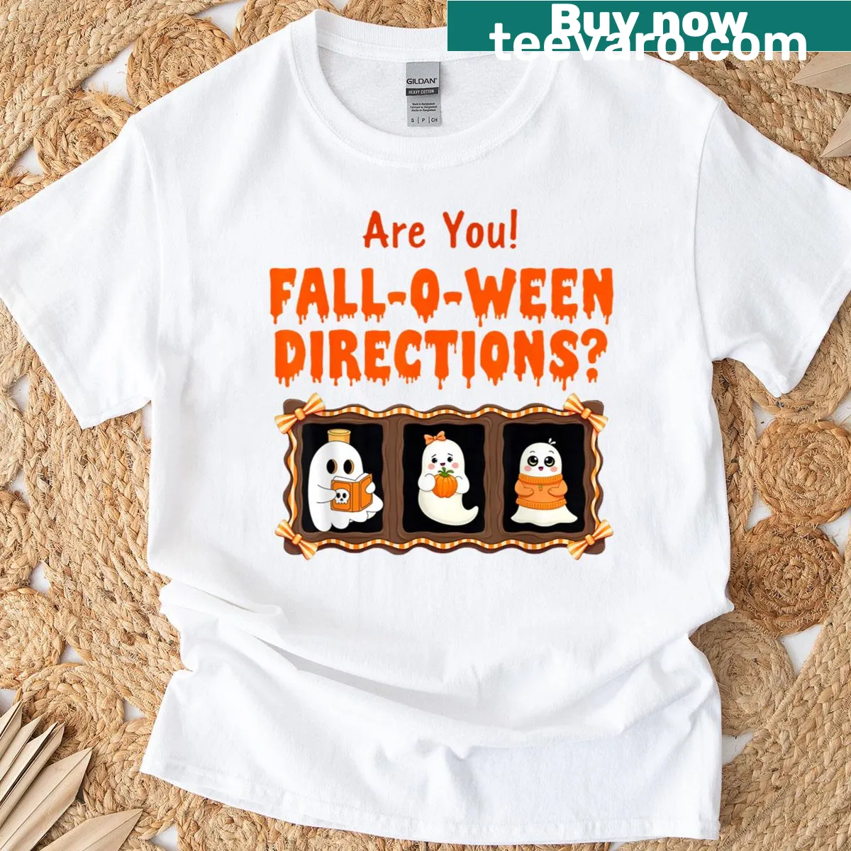 Funny Halloween teacher joke shirt with playful text about directions — on a men's t-shirt