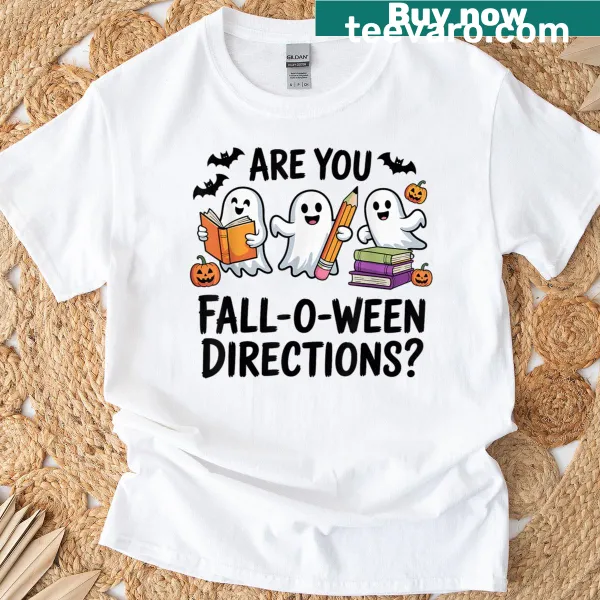 Funny Halloween T-shirt with playful ghost and fall design