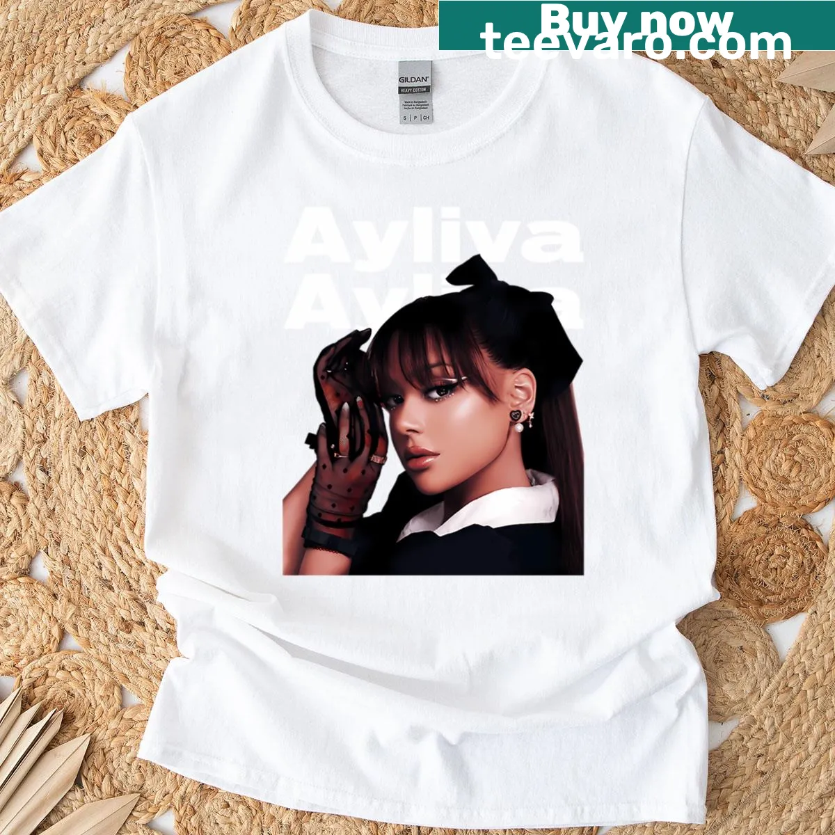 Tribute T-shirt featuring singer Ayliva — on a men's t-shirt