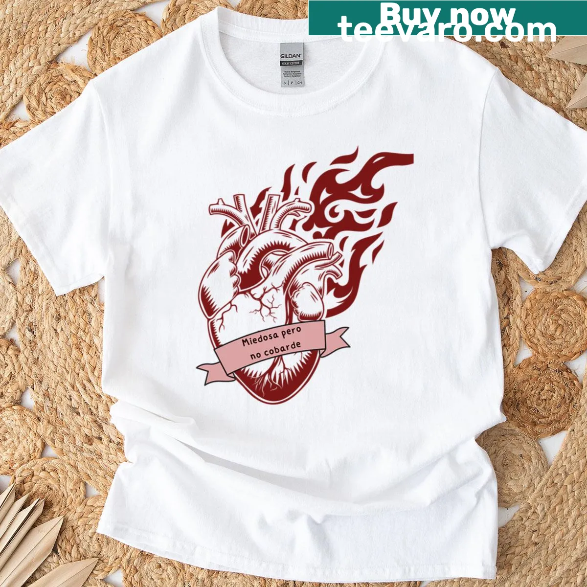 Inspirational t-shirt with the phrase 'Being Afraid Is Not Being A Coward' — on a men's t-shirt