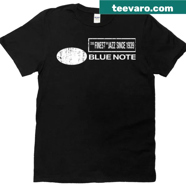 Silhouette design inspired by Blue Note record label on a t-shirt