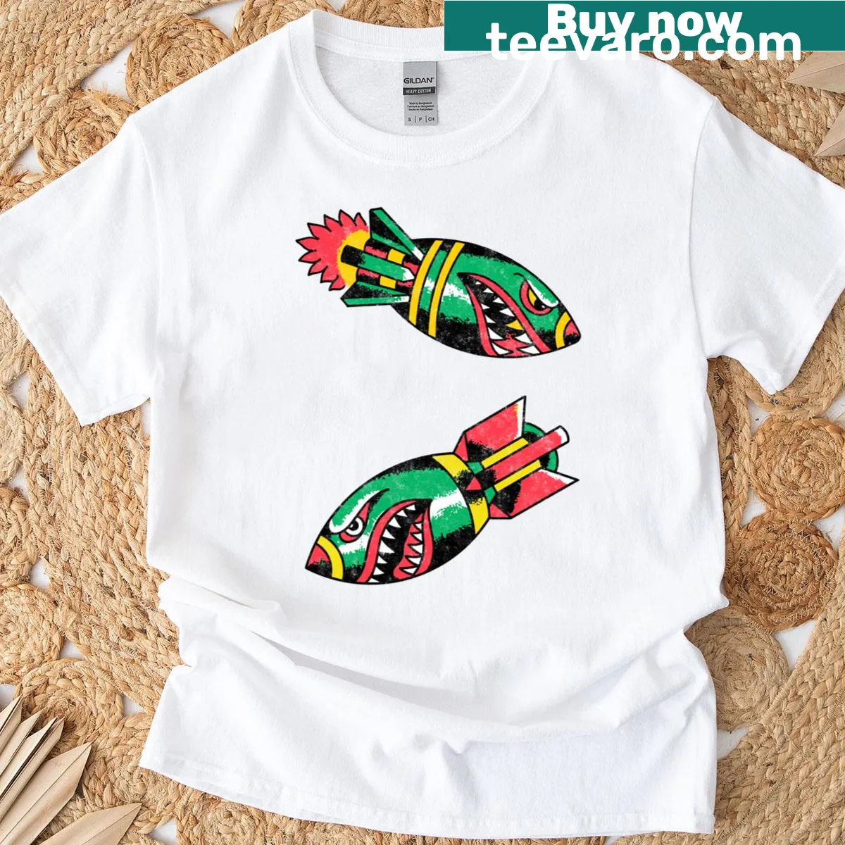 Traditional tattoo artist design on T-shirt — on a men's t-shirt
