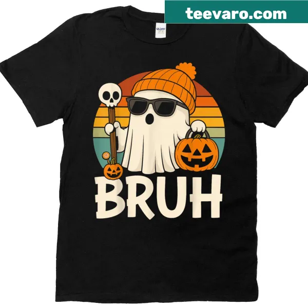 Cute Halloween t-shirt with a playful ghost design for kids