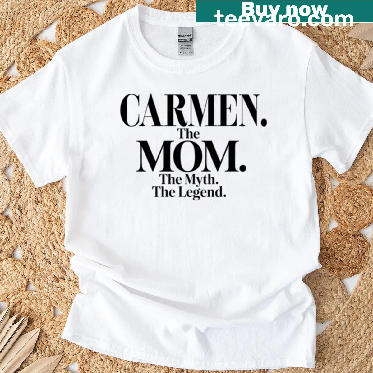 Funny mom quote shirt featuring the name Carmen — on a men's t-shirt