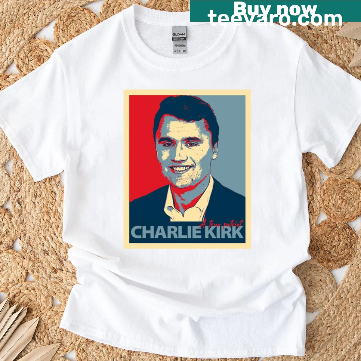 A True Patriot typography graphic t-shirt for national pride. — on a men's t-shirt