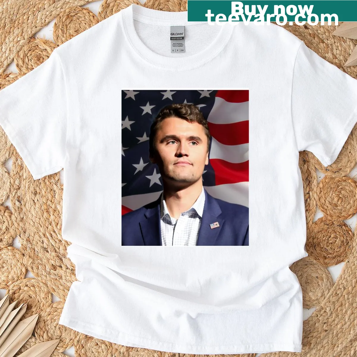 Bold typography graphic T-shirt featuring Charlie Kirk's message — on a men's t-shirt