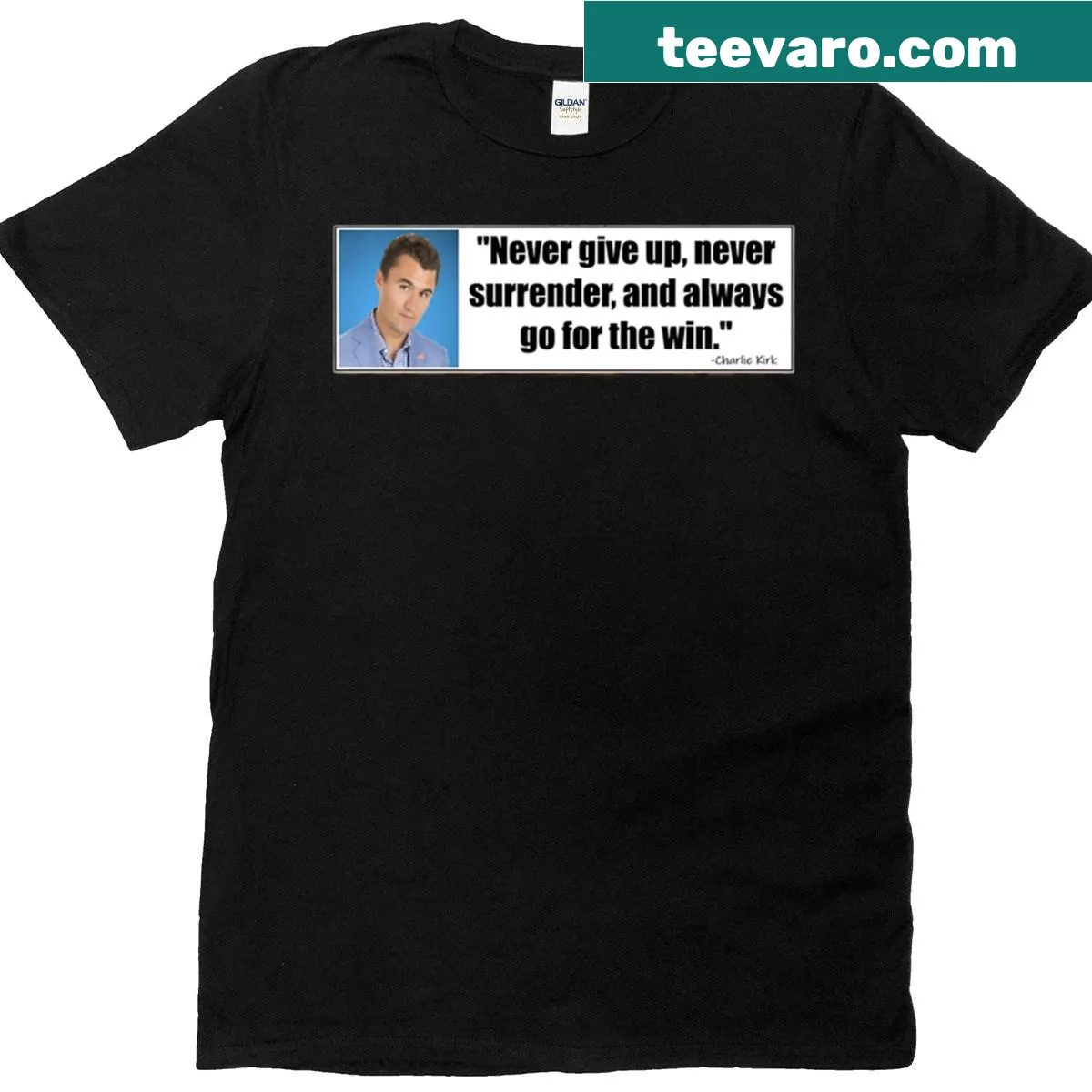 Inspirational speech t-shirt with a humorous design inspired by Charlie Kirk — on a men's t-shirt