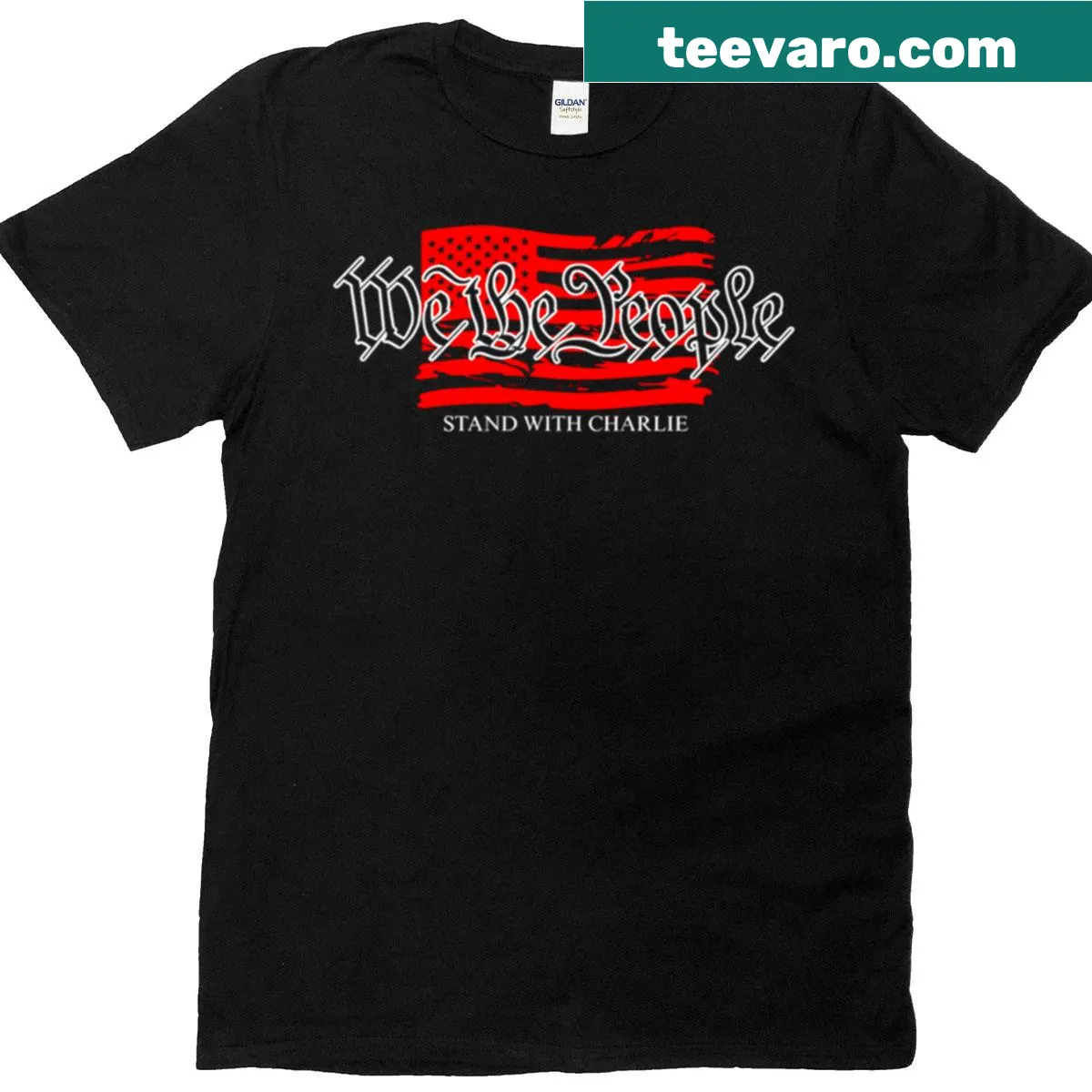 Patriotic t-shirt with 'We The People' and flag design — on a men's t-shirt
