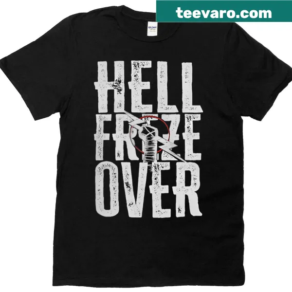 Bold typography featuring the phrase 'Hell Froze Over' for wrestling fans