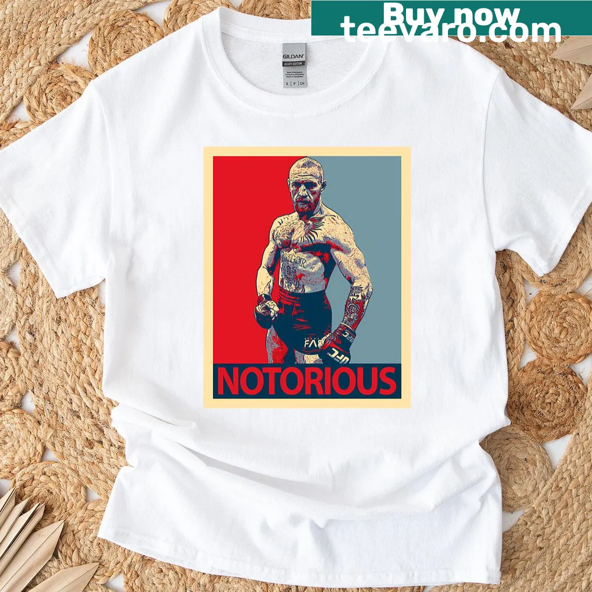 Graphic design honoring Conor McGregor on a T-shirt — on a men's t-shirt
