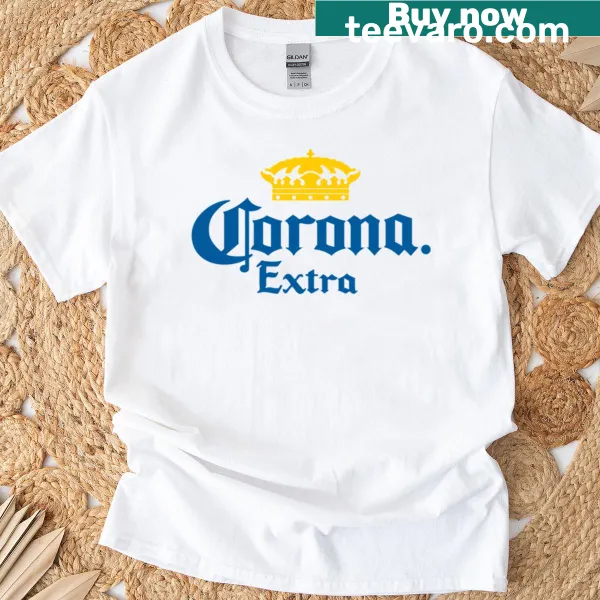T-shirt featuring the Corona Extra beer logo and text