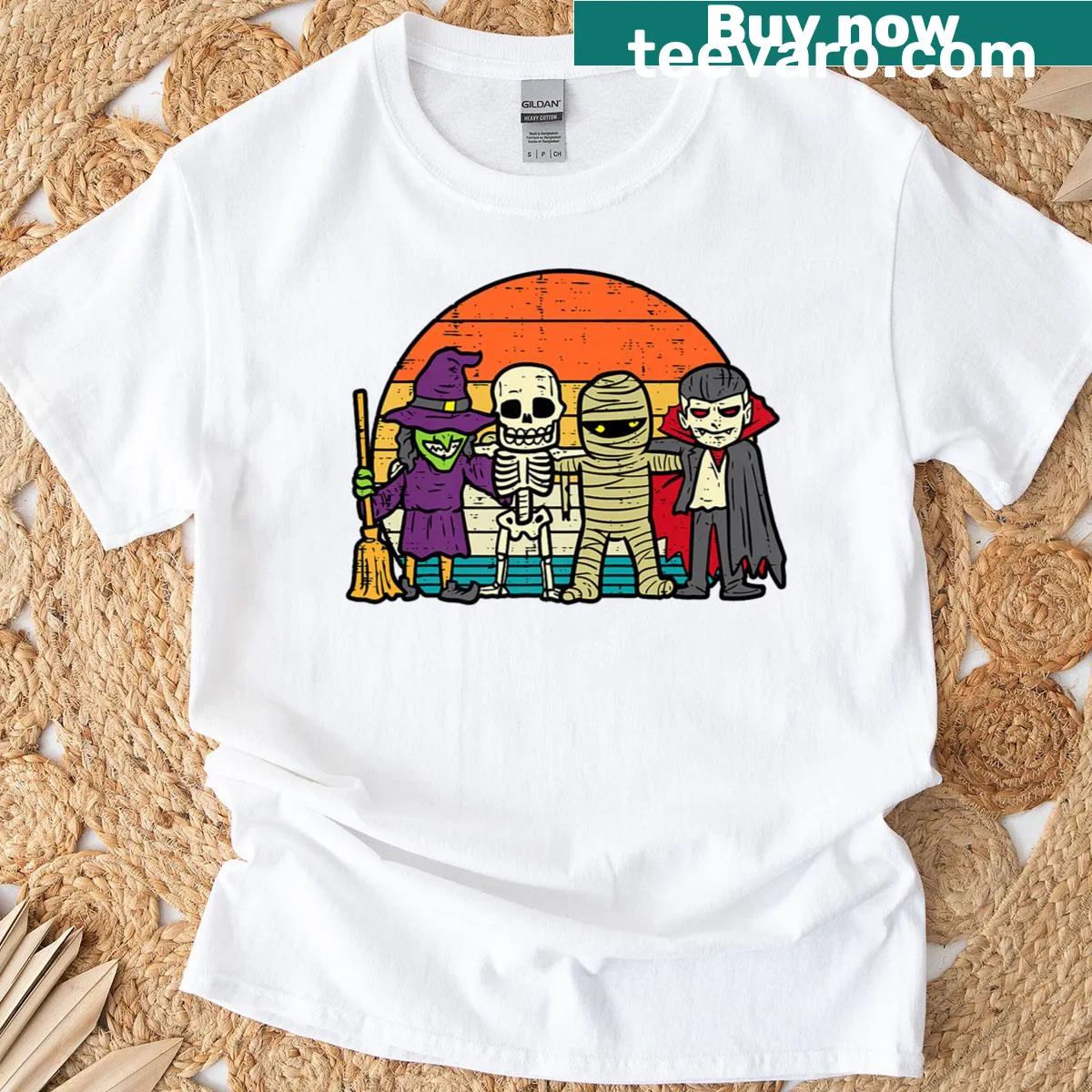 Cute family Halloween t-shirt with funny design — on a men's t-shirt
