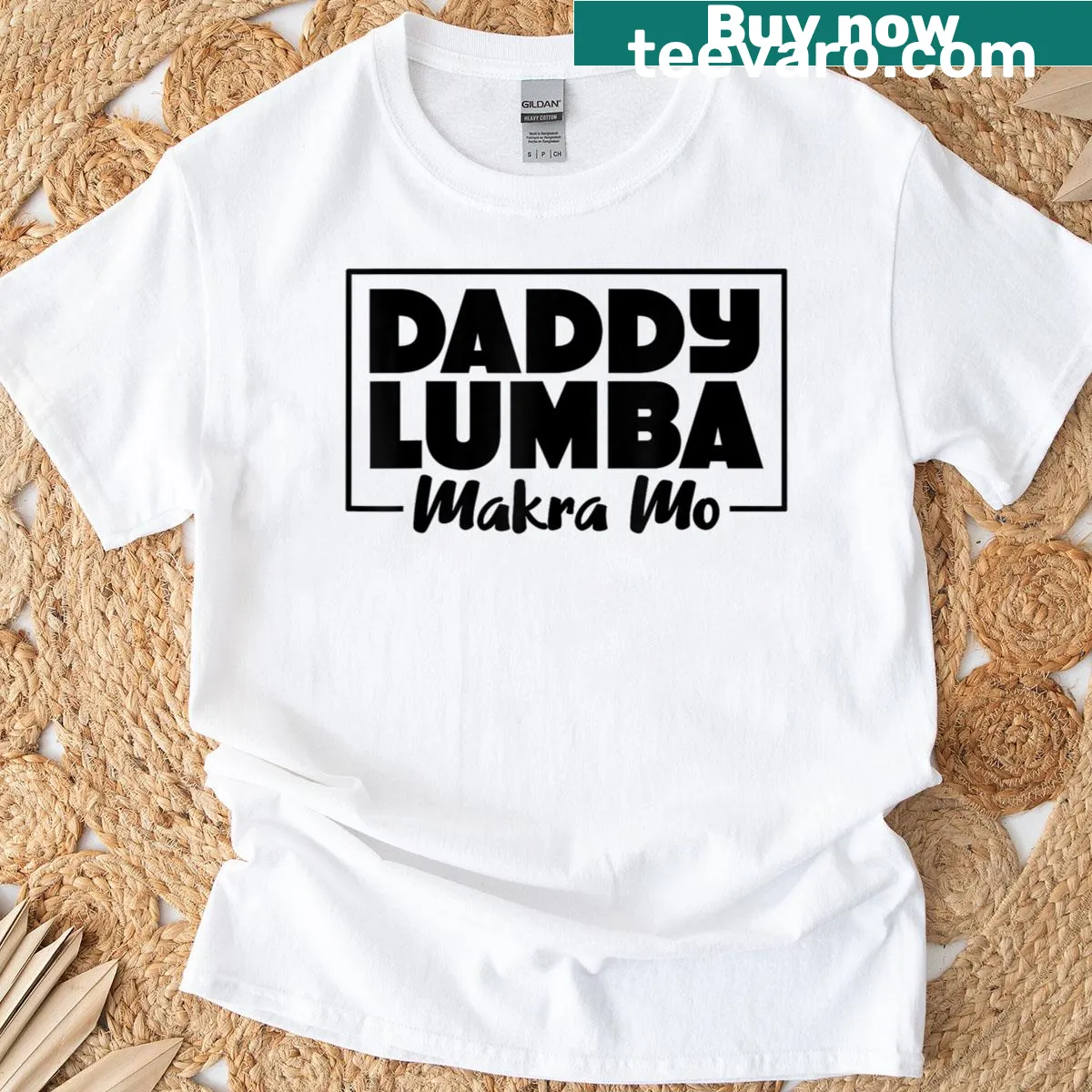 Playful graphic t-shirt with humorous fatherhood sayings — on a men's t-shirt