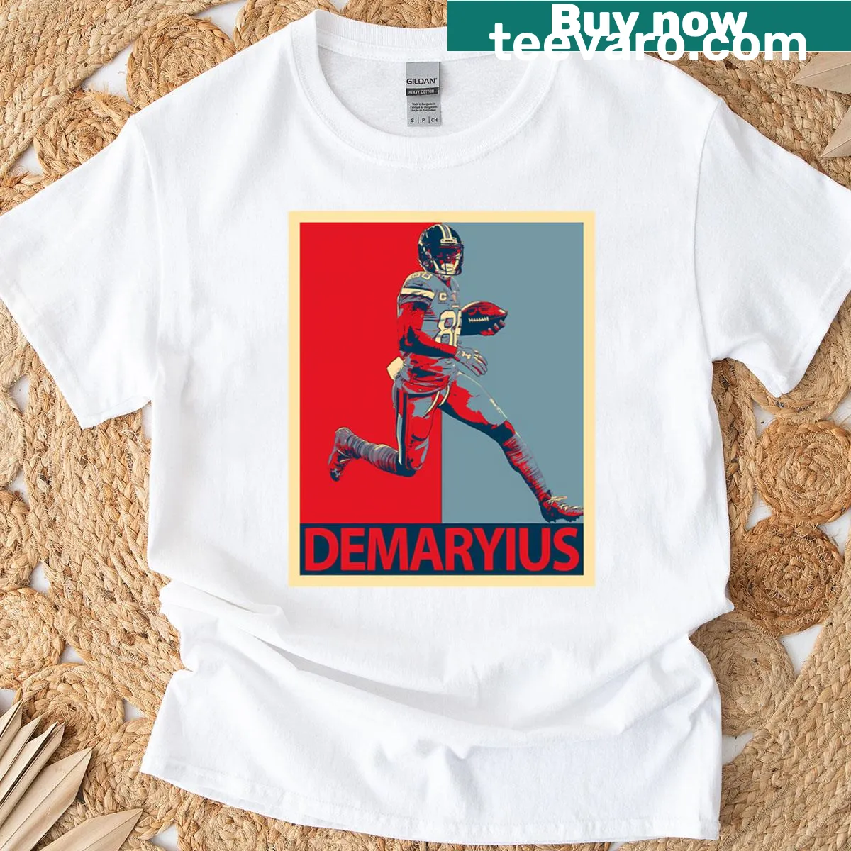 Tribute T-shirt featuring Demaryius Thomas in thoughtful typography — on a men's t-shirt
