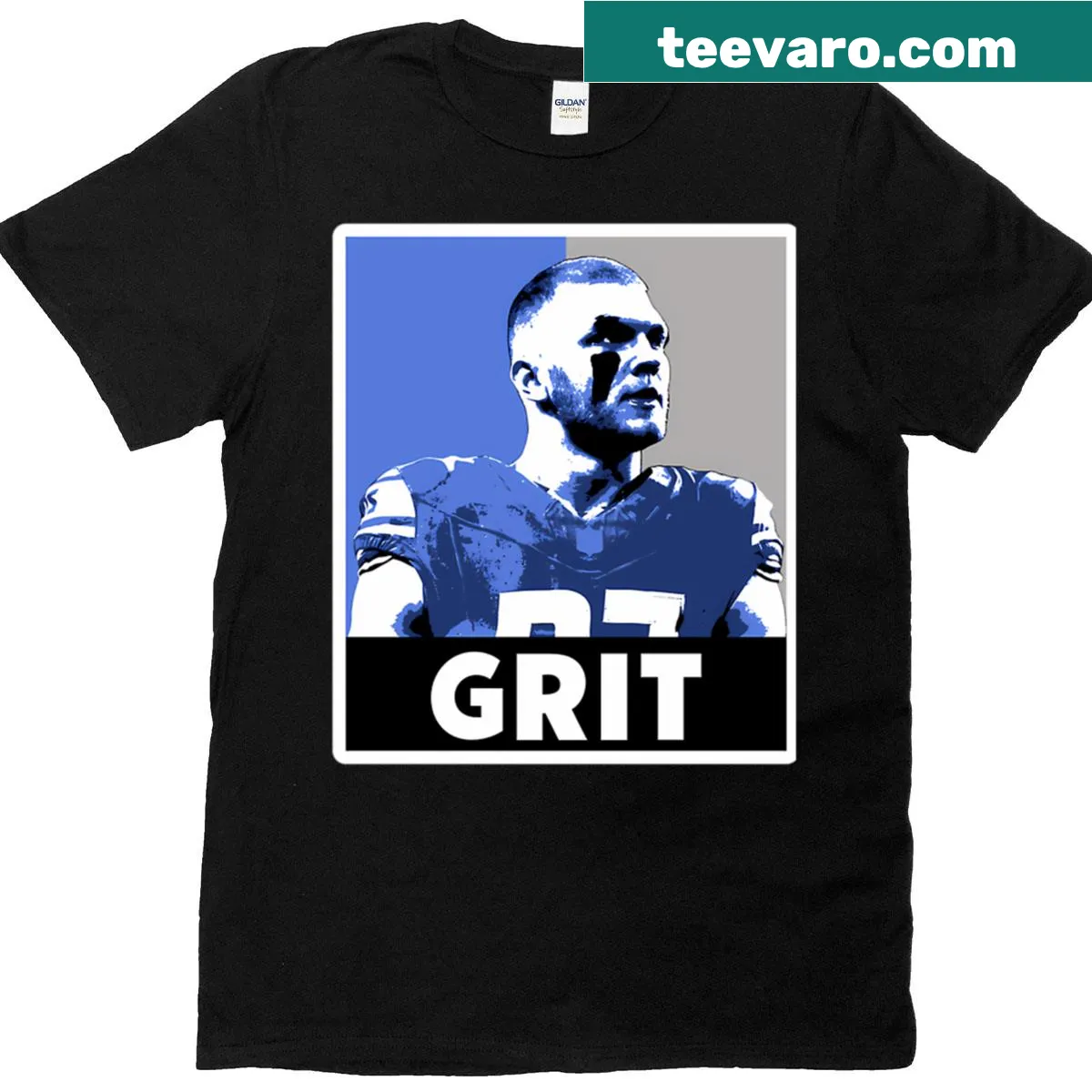 Graphic shirt honoring Aidan Hutchinson's grit in football — on a men's t-shirt