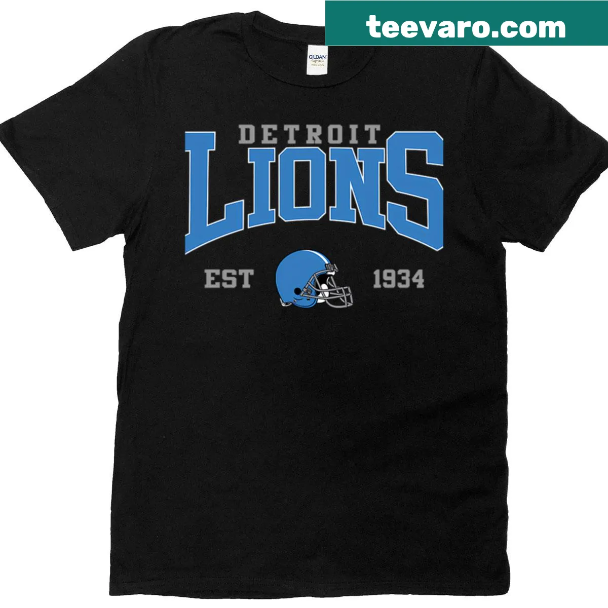 Detroit Football Lions established 1934 T-shirt — on a men's t-shirt